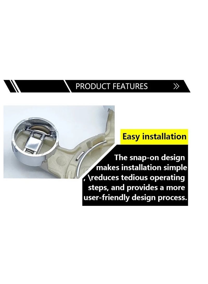 أودي مجموعة 4 أغطية مركز عجلات سوداء بمقاس 135 مم لسيارات أودي | أغطية عجلات بديلة عالية الجودة من ABS | تركيب سهل | تشطيب كرومي أنيق - Image 3